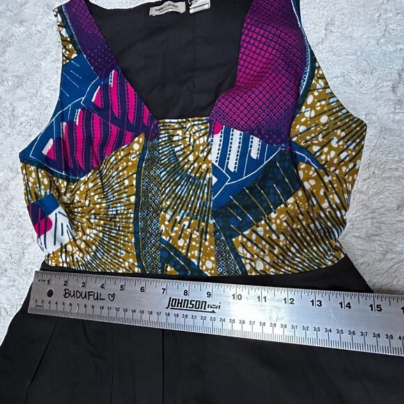 Anthropologie Mille Collines Wax Kirezi Dress Size 4 Sleeveless Black Motif - Picture 9 of 9